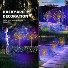 Solar Fireworks Lamp Outdoor Grass Globe Light