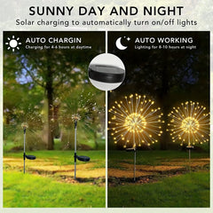 Solar Fireworks Lamp Outdoor Grass Globe Light